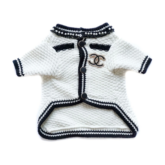 Chanel Dog Cardigan, Sweater, Cardigan, CC by Furrfetch